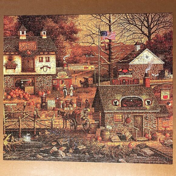 Vintage 1997 Autumn at Stony Creek Charles Wysocki 1000 Piece Puzzle - Complete - Picture 3 of 7